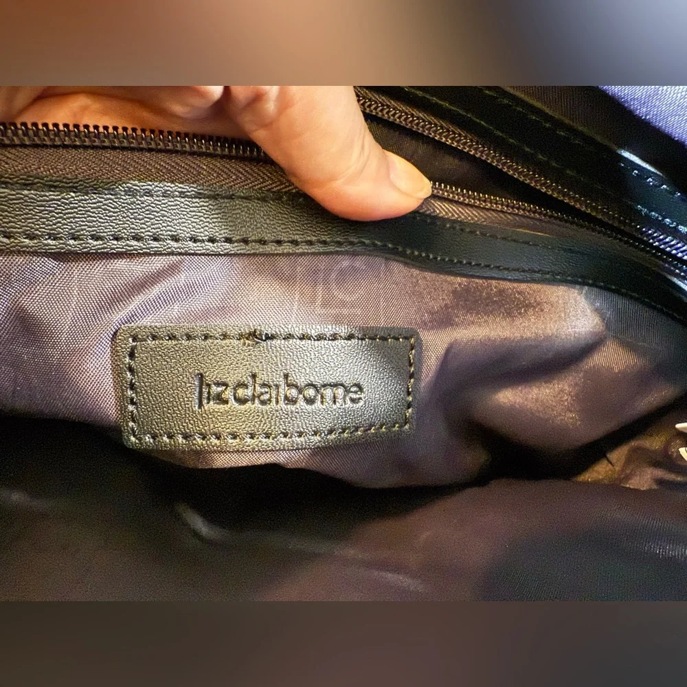 ~13” Liz Claiborne Work Bag Randa Luggage Laptop Tote Fabric Blue‎ & Gray